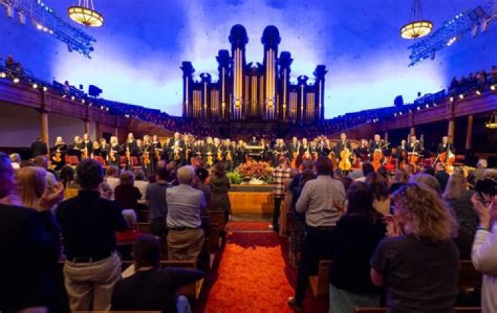 The Orchestra at Temple Square performs during the First Presidency&rsquo;s Christmas Devotional in the Conference Center.
