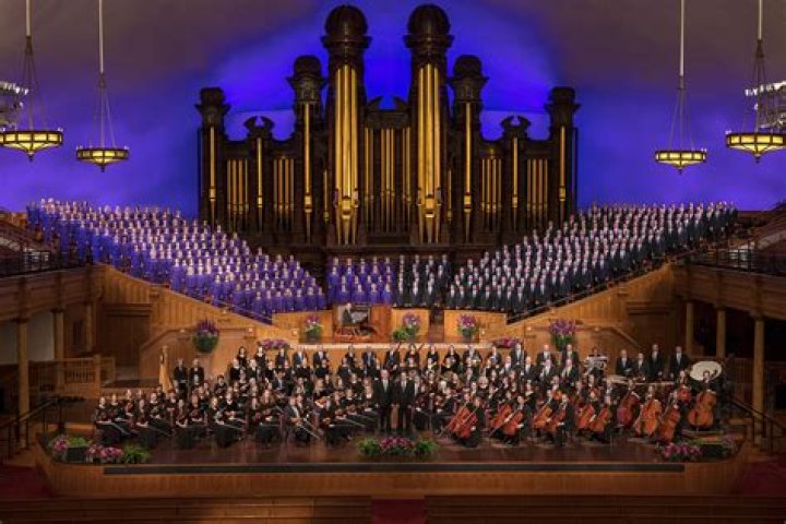 The Tabernacle Choir and Orchestra at Temple Square perform during the First Presidency&rsquo;s Christmas Devotional in the Conference Center.